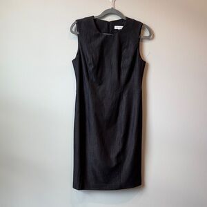 Calvin Klein Classic Sleeveless Charcoal Midi Dress